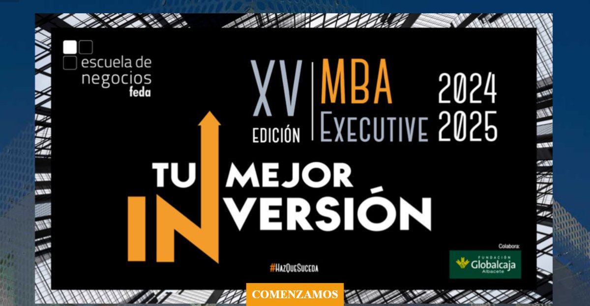 ¡BUENAS NOTICIAS! La XV Edición del #MBAExecutive despegó con éxito. Agradecemos a todos los que han contribuido durante años a que éste sea un programa de referencia: <a href="/SomosGlobalcaja/">Globalcaja</a>, docentes, alumnos y técnicos y profesionales que forman el equipo de Escuela de Negocios FEDA.