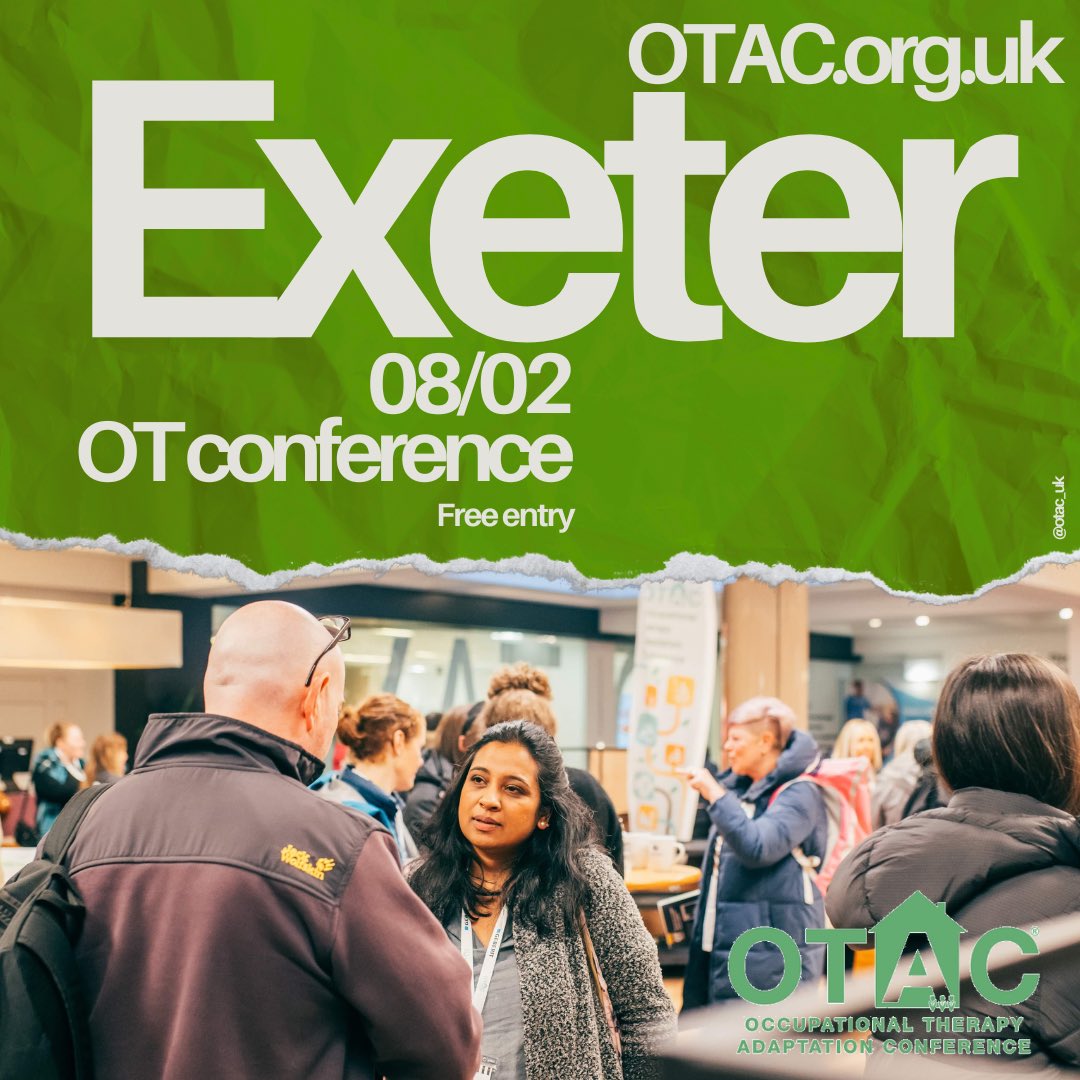 OTAC Exeter is tomorrow! 😱 Join the OTAC family for free seminars, workshops and exhibitions from the industry’s experts in OT adaptions, equipment and technology👌 Book your FREE tickets via OTAC.org.uk 🙌 #otac #otacuk