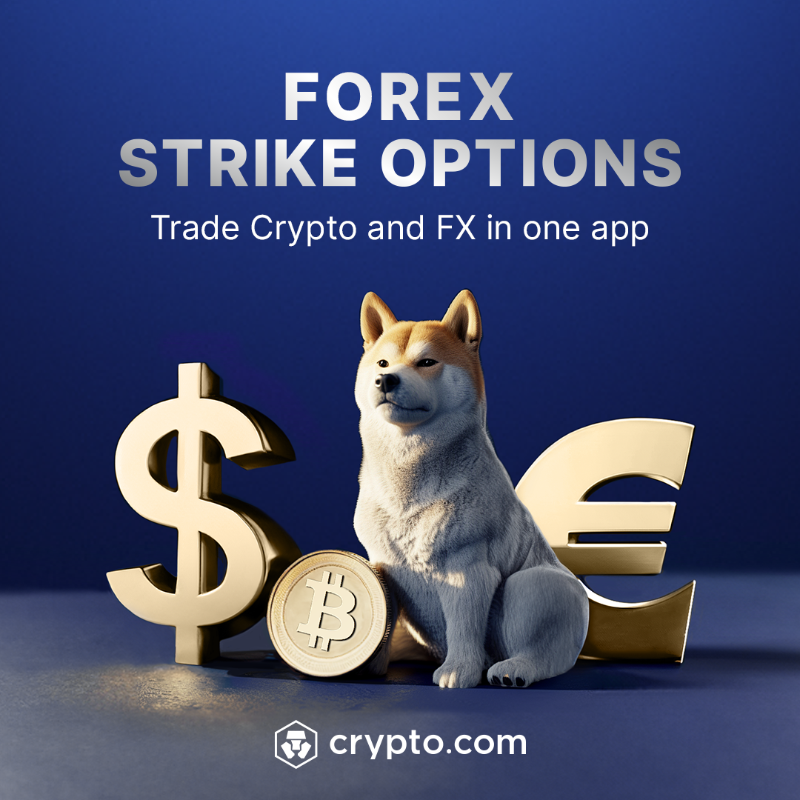 cryptocom's tweet photo. 🆕 With Forex Strike Options, you can now trade Crypto and FX all in one app