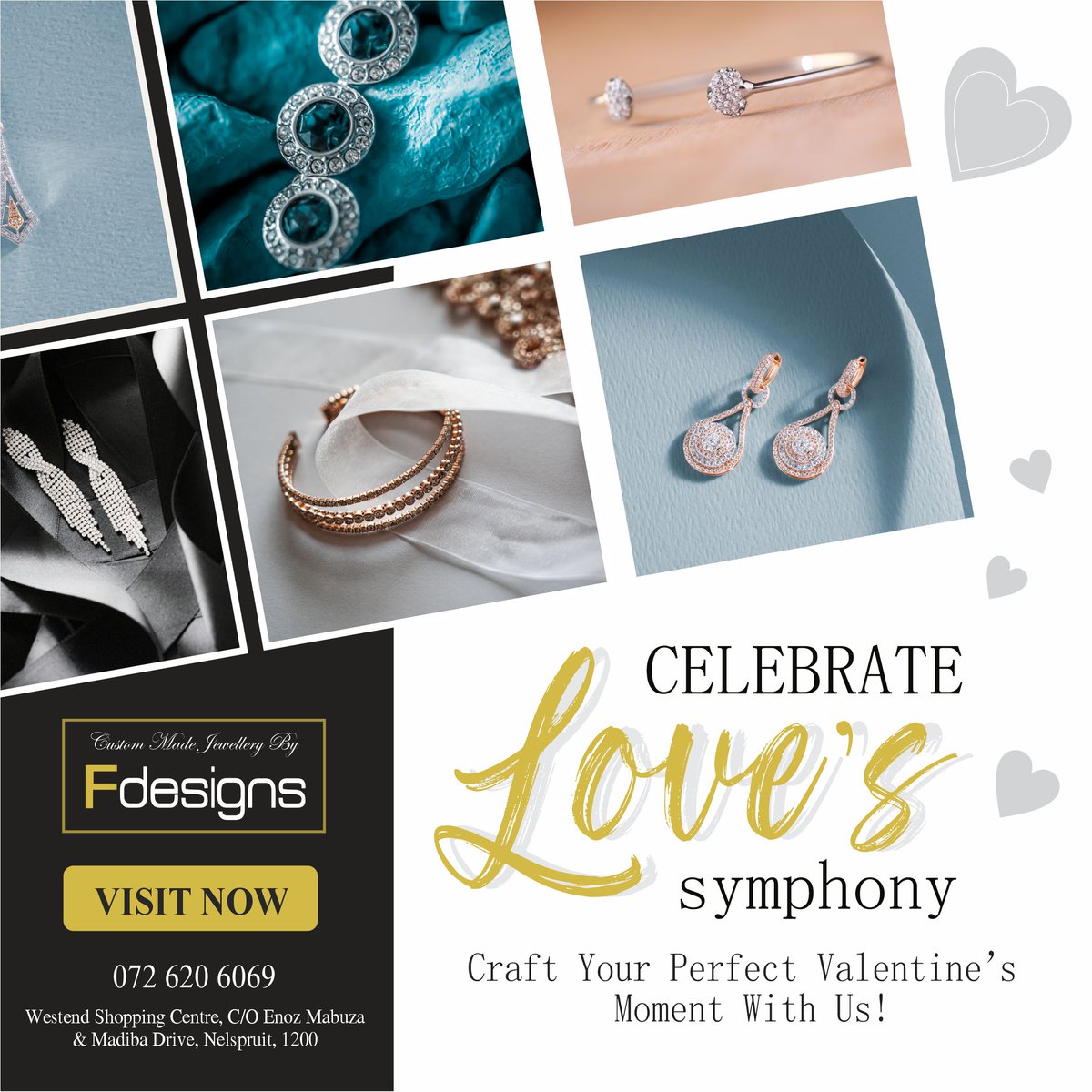 FDesigns6's tweet photo. This Valentine's, design a unique piece that captures your journey together. Our artisans bring your vision to life, from personalised rings to bespoke necklaces.

📞 Call: 072 620 6069

#CustomJewelry #ValentinesDayMagic #FdesignsRomance https://t.co/A9vTJWtl77
