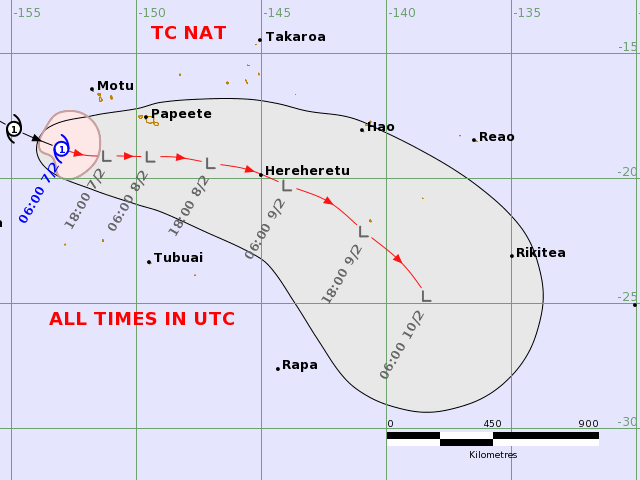 LimWeather's tweet photo. #Nat E of #Samoa/#AmericanSamoanow down to 40mph TS SSHWS/C1 Aus Scale before weakening to remnant low near #FrenchPolynesia
Impacts likely there esp in #Tahiti and #Moorea due to #Flooding rains and possible #mudslides
#wxtwitter #flashflood #Cyclone #CycloneNat #France https://t.co/fp2QF8kzxP