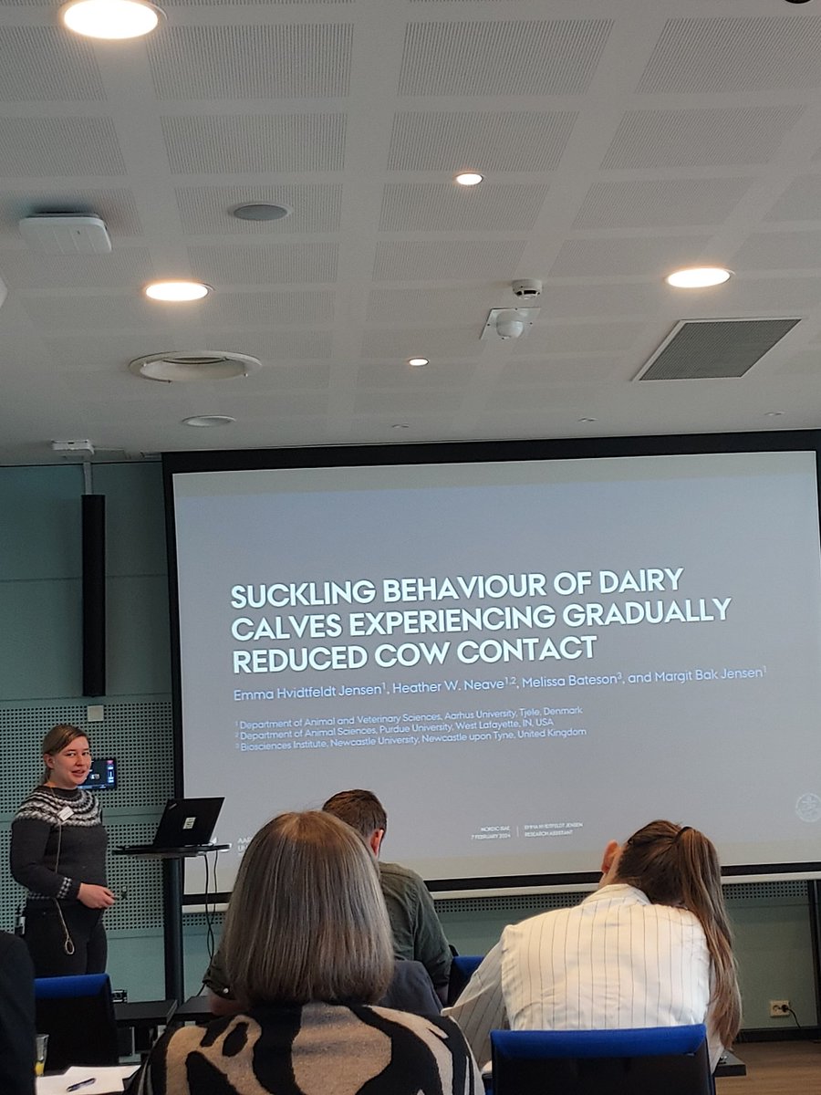 <a href="/EmmaHvidtfeldt/">Emma Hvidtfeldt Jensen</a> presents some of her PhD work on the cow-calf-contact system at Nordic ISAE <a href="/appliedethology/">ISAE</a>