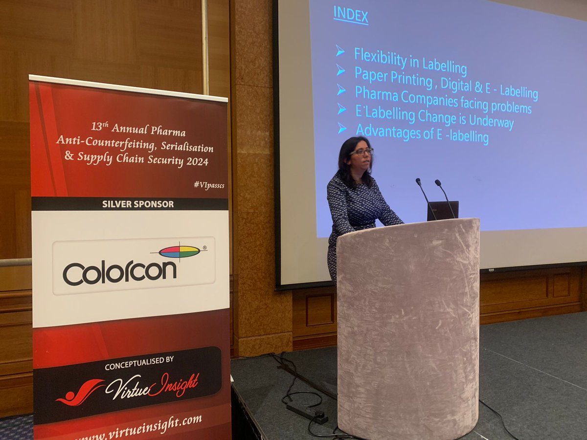 virtue_insight's tweet photo. #Day2 of #Pharma #AntiCounterfeiting, #Serialisation & #SupplyChain Security 2024! Our renowned spearker Neha Mehta, Regulatory CMC Facilitator, Novartis presenting about Advantages of Digital and Pharma E labelling vs Printing on Paper (Packaging Serialisation) https://t.co/LYeCTnNE3X
For our upcoming conferences visit : https://t.co/u2zRKwFfFn
#VIpsscs #VIpasscs #trackandtrace #traceability #supplychainsecurity #brandprotection #anticounterfeit #vipacs #Counterfeit #manufacturing #logistics #OperationAncord #packaging #smartpackaging #packaginginnovation #pharmalabelling #pharmalabels #scm #Healthcare #TrackTrace