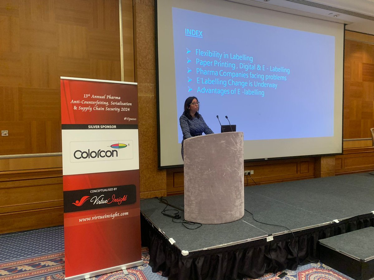 virtue_insight's tweet photo. #Day2 of #Pharma #AntiCounterfeiting, #Serialisation & #SupplyChain Security 2024! Our renowned spearker Neha Mehta, Regulatory CMC Facilitator, Novartis presenting about Advantages of Digital and Pharma E labelling vs Printing on Paper (Packaging Serialisation) https://t.co/LYeCTnNE3X
For our upcoming conferences visit : https://t.co/u2zRKwFfFn
#VIpsscs #VIpasscs #trackandtrace #traceability #supplychainsecurity #brandprotection #anticounterfeit #vipacs #Counterfeit #manufacturing #logistics #OperationAncord #packaging #smartpackaging #packaginginnovation #pharmalabelling #pharmalabels #scm #Healthcare #TrackTrace