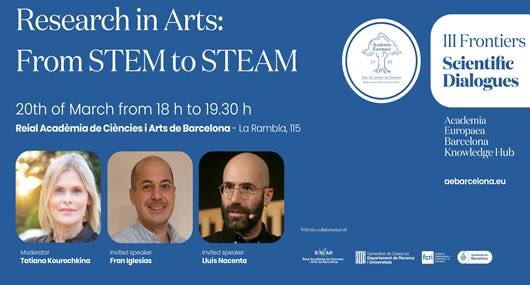 Academia Europaea Barcelona (@ae_barcelona) on Twitter photo 🚨III FRONTIERS
Scientific Dialogue of AE-BKH!
⏱️20th of March from 18 to 19.30pm
📍<a href="/RACABarcelona/">RACAB</a>
#art #stem #steam #scientific #Science #ae
With the collaboration of: <a href="/bcn_ajuntament/">Ajuntament de Barcelona</a>, <a href="/recercauniscat/">Recerca i Universitats</a> <a href="/fundaciorecerca/">Fundació FCRI</a>
ℹ️ aebarcelona@fundaciorecerca.cat 🚨III FRONTIERS
Scientific Dialogue of AE-BKH!
⏱️20th of March from 18 to 19.30pm
📍<a href="/RACABarcelona/">RACAB</a>
#art #stem #steam #scientific #Science #ae
With the collaboration of: <a href="/bcn_ajuntament/">Ajuntament de Barcelona</a>, <a href="/recercauniscat/">Recerca i Universitats</a> <a href="/fundaciorecerca/">Fundació FCRI</a>
ℹ️ aebarcelona@fundaciorecerca.cat
