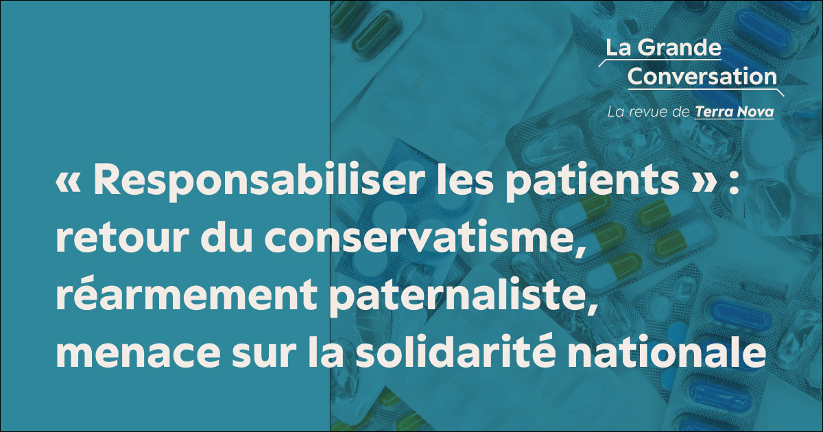 terra_nova_tn's tweet photo. ⚕️#Santé 
"Fréquentation des urgences, surconsommation de médicaments prescrits, rendez-vous non honorés : le levier de la responsabilisation des patients est de l’ordre de l’antienne et de l’invocation conservatrice" 
@melanieheard11 pour @_Terra_Nova ➡️https://t.co/le7ecWtVdd https://t.co/QzoOkfYuuD