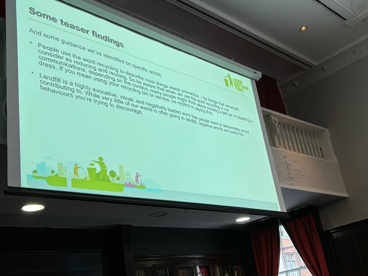 Great to hear about new research into routes for driving waste prevention from <a href="/KeepBritainTidy/">Keep Britain Tidy</a> today at letsrecycle.com Comms Conference <a href="/resourcefutures/">Resource Futures</a>