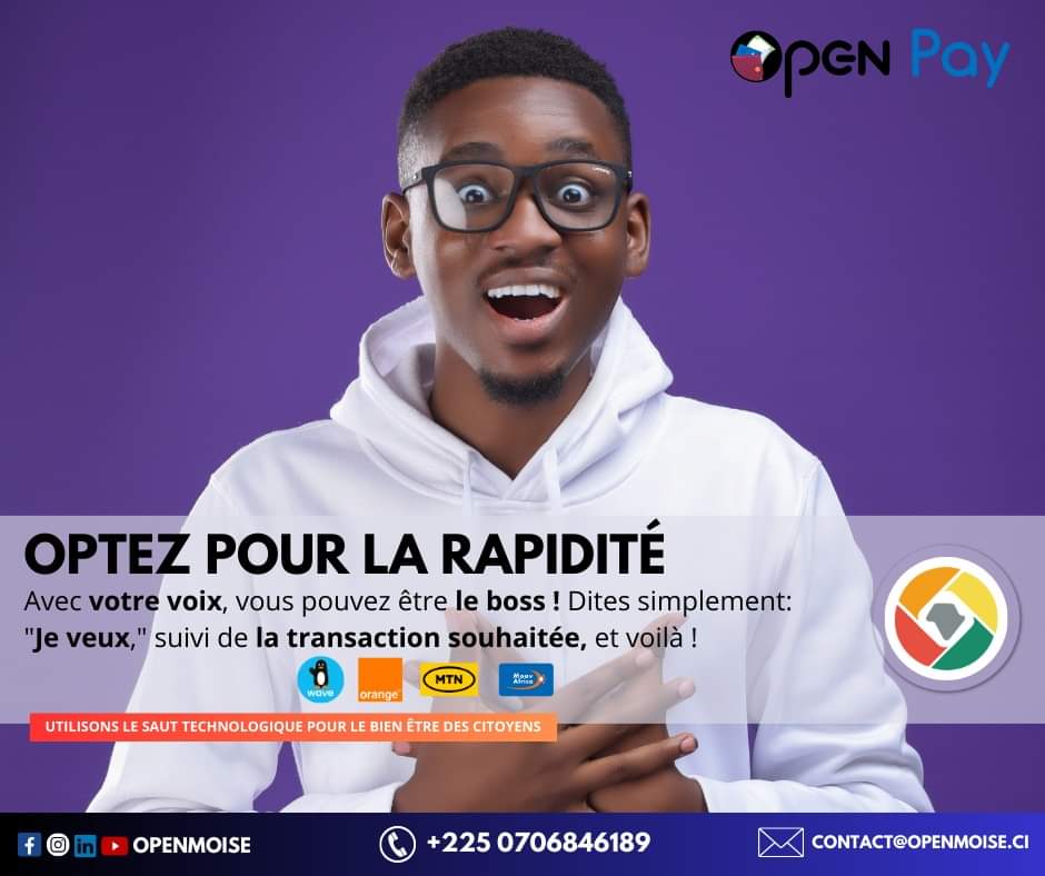 Open_Moise's tweet photo. Avec votre voix, vous pouvez être le boss ! Dites simplement : "Je veux," suivi de la transaction souhaitée, et voilà ! 
Pour en savoir plus, écrivez-nous ici : +225 0706846189. 🚀 
#Openpay #TransactionsMobiles #FacilitéDePaiement https://t.co/BXxLFFCY86