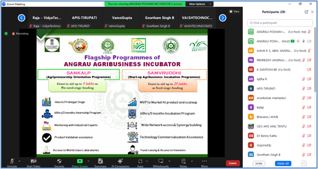 ANGRAUPoshan's tweet photo. ANGRAU Agri Business Incubator Organized orientation Programme on Agribusiness Incubation Scheme and Call for Applications for 7th Cohort in Collaboration with AP Innovation Society to all the Incubators in the State of Andhra Pradesh on 07.02.2024. https://t.co/vu1ugjZjzW