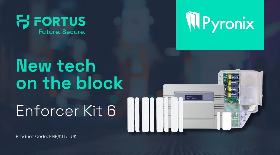 New tech on the block 📢 Check out the brand new @Pyronix Enforcer Kit 6. 🙌 Now available across all of our Fortus branches. Come get them! #FutureSecure #Pyronix #NewTech #SecuritySolutions