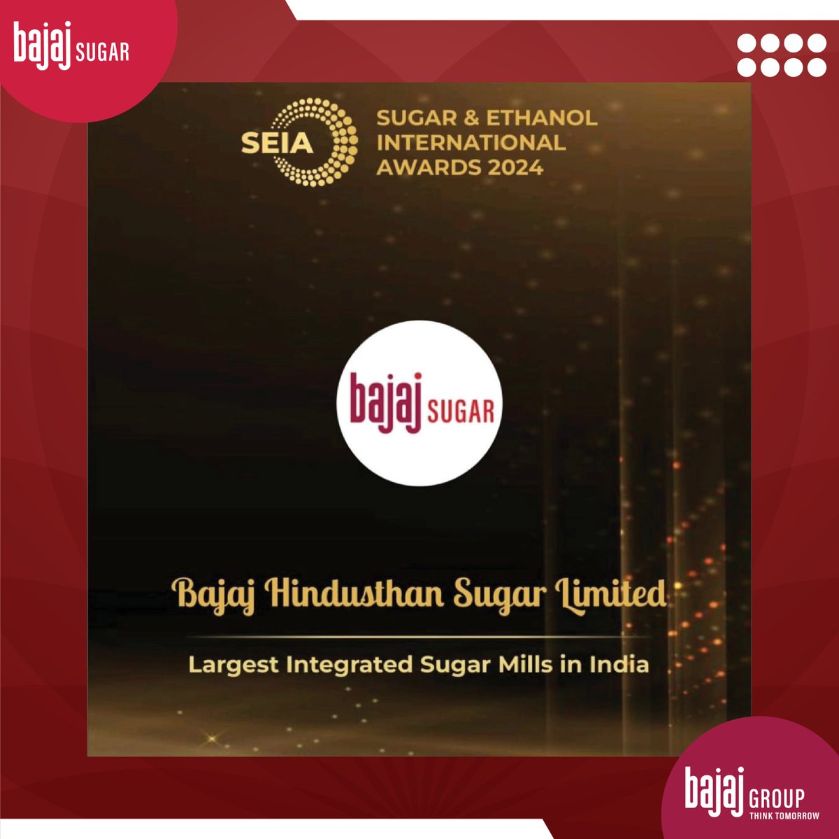 Feb just got sweeter for all our stakeholders of Bajaj Sugar.

Bajaj Hindusthan Sugar Limited (Bajaj Sugar aka BHSL) has won the ‘Largest Integrated Sugar Mills in India’ award at ChiniMandi's ‘Sugar & Ethanol India Conference (SEIC)’ in New Delhi.

#SugarAndEthanolConference