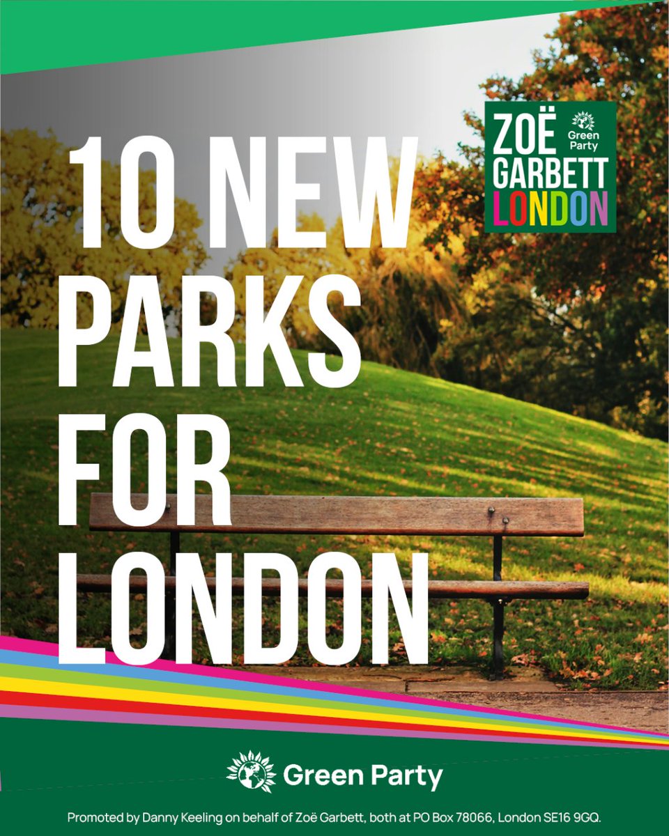 🌳 London has just half the green space it needs for a population its size.

🥀 There are many green spaces across our city which are just sitting there – neglected by councils or land banked by developers.

🟢 @ZoeGarbett would create #TenNewParks for #London