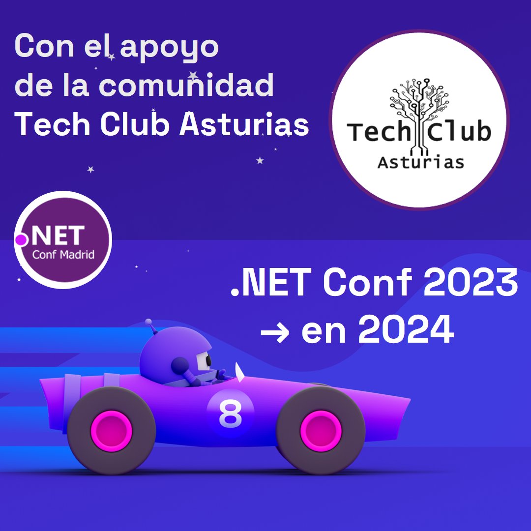La comunidad de Tech Club #Asturias (<a href="/TCAsturias/">Tech Club Asturias</a>) también está presente en la «.NET Conf 2023 → en 2024»‼️ 

🗓️8 de febrero a partir de las 18:00
📍 Oficinas <a href="/ENCAMINA/">ENCAMINA</a> - #Madrid
🔗 shorturl.at/TU468