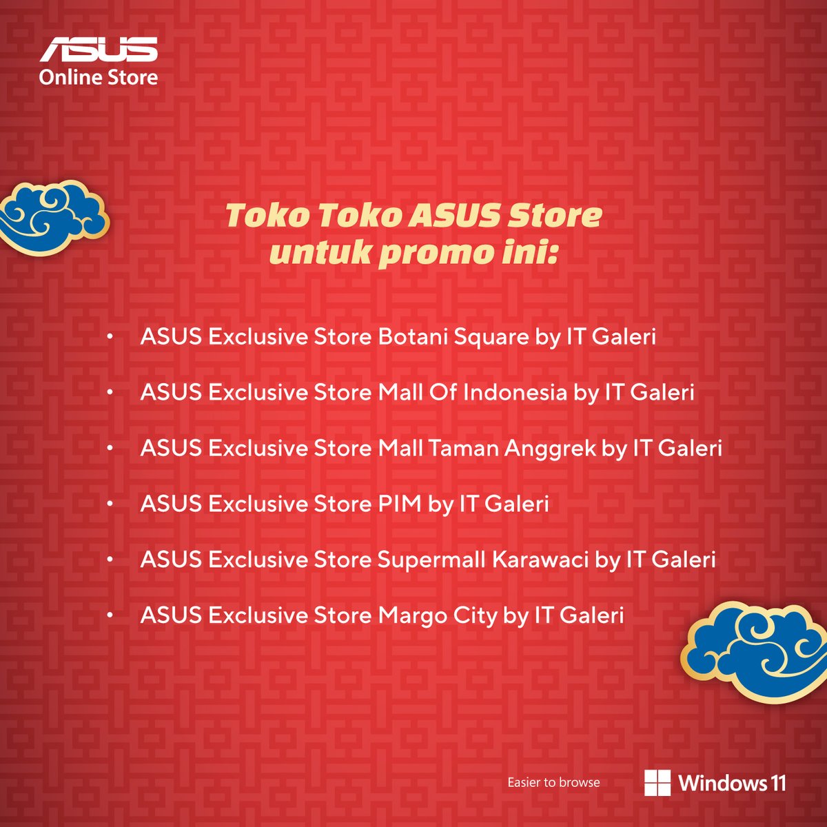 ASUS_Indonesia's tweet photo. Beli di ASUS Online Store, barang langsung ready pickup di toko ASUS store & dapatin cashback OVO/Gopay senilai 2JT rupiah!! ๐๐
Mulai Feb ini gak perlu lagi tunggu 2-3 hari untuk pickup, langsung ke toko & ambil barangmu dalam waktu 2-3 jam saja. ๐โโ๏ธ๐จ
#ASUSOnlineStoreID https://t.co/m6miJCqZyP
