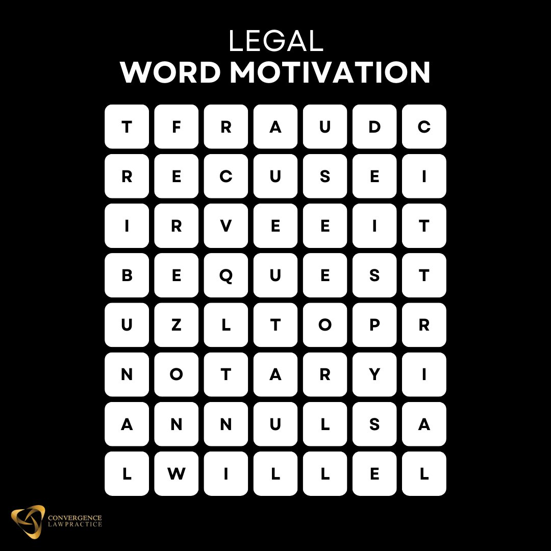 Convergence_LP's tweet photo. Just another Wednesday in the law books
How many legal terms can you find this week in the puzzle?
#Wednesday
#ConvergenceLawPractice
#Law
#legalpuzzle
@Alpha_Yom @kaycee4c https://t.co/0A3R48TXh0