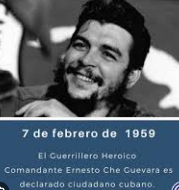 El #Che, a fuerza de sacrificio y entrega por la libertad de esta #IslaRebelde, se ganó el derecho a ser declarado ciudadano cubano, a propuesta de #FidelPorSiempre. Buen día, cubanos.
#TenemosMemoria