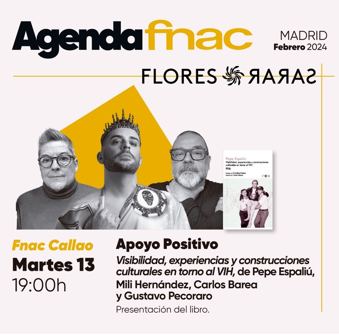 Nos vemos el martes en <a href="/Fnac_ESP/">Fnac España</a> Callao para hablar de Pepe Espaliú, que siempre es motivo de gozo, y de la representación cultural del VIH, que ha servido como artefacto para luchar contra la invisibilización, el estigma y el silencio que asolaba la vida de enfermos y familiares