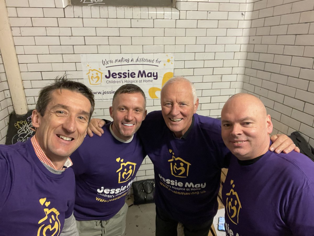 .@WeAreWST What a bizarre way to start the day. Arrested with these 3 reprobates & chucked in a cell to raise money & bail for @jessiemaytrust @BarryHearn already dishing out some immense stories from the old days! More to come!