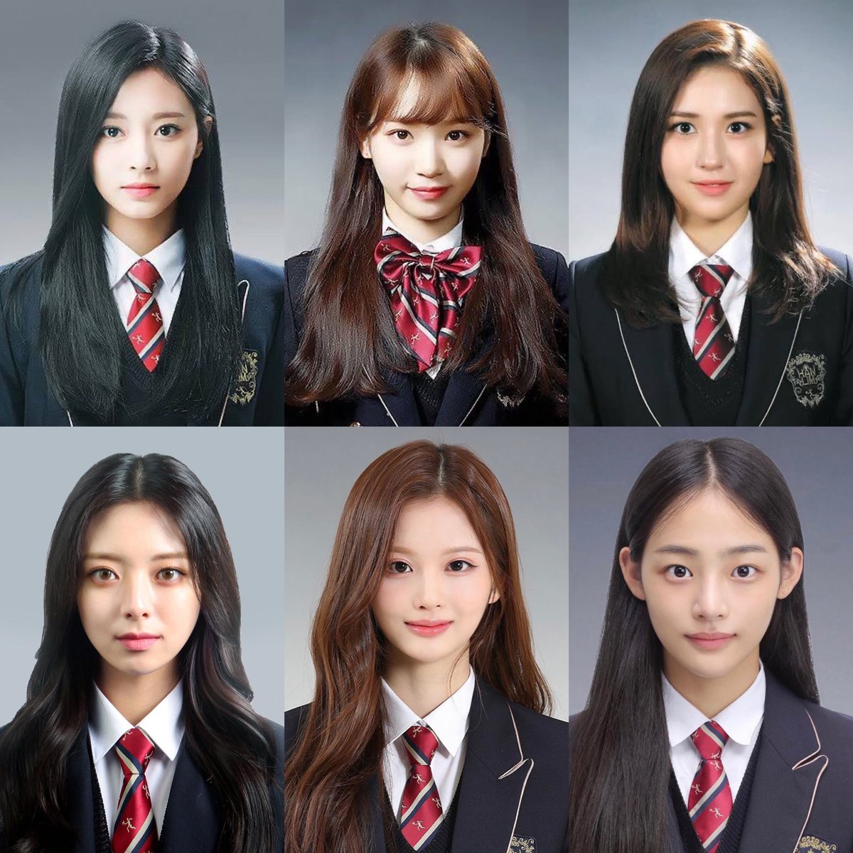 keitadj3's tweet photo. ハンリム高校、伝説の卒業写真

#TWICE ツウィ（19年卒業）
#ルセラフィム チェウォン（19年）
#ソミ（20年）
#ITZY ユナ（22年）
#NMIXX ソリュン（23年）
#NewJeans ミンジ（23年） https://t.co/8fsgn53msC