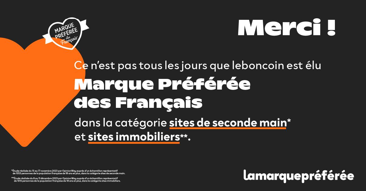 Adevinta's tweet photo. 🏆 Congrats @leboncoin for winning "MarquePréférée" (favourite brand) in "Second-hand" &amp; "Real estate websites"! First brand to achieve this double honour.

👏 Kudos to leboncoin for this outstanding achievement! 

#AdevintaLife #ChangingCommerceTogether https://t.co/61KBpb1U2K