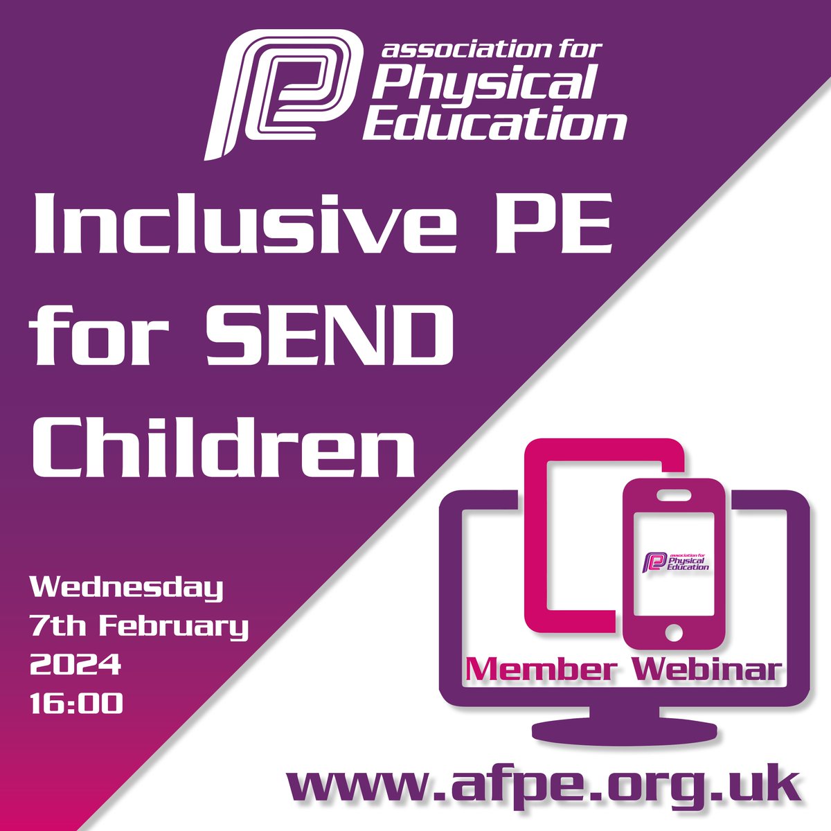 ⏰ Just a few hours left until our member webinar on 'Inclusive PE for SEND Children' kicks off at 4pm! If you haven't registered yet, there's still time! Let's make physical education inclusive and accessible for every child. #WebinarReminder #InclusiveEducation