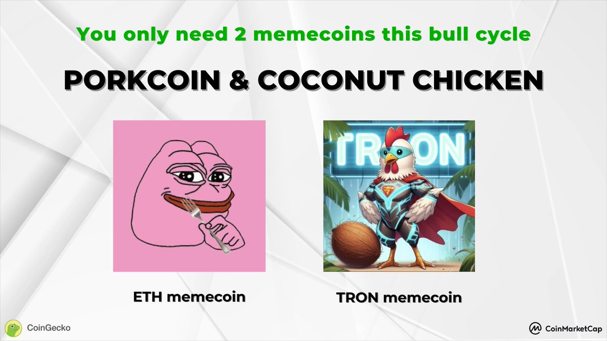 I only trust <a href="/Pauly0x/">PAULY</a> and <a href="/justinsuntron/">H.E. Justin Sun 👨‍🚀 🌞</a> because we only need 2 memecoins #PORK🐖 and #CCC🐔

 not the old Dogs and Cats 😂

#100X #memecoin #bullrun