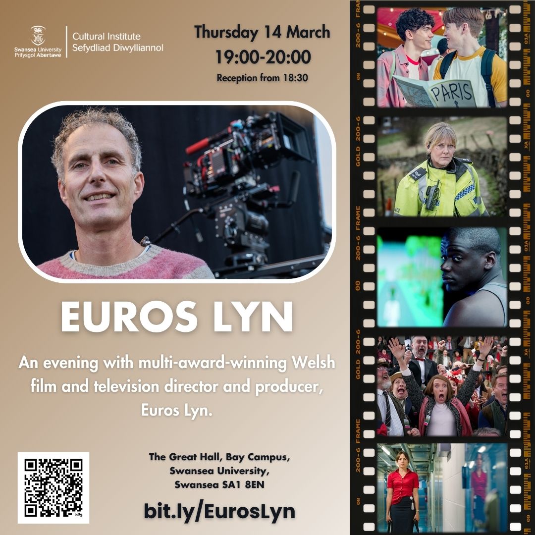 🚨JUST ANNOUNCED!🚨 An evening with multi-award-winning Welsh film and television director and producer, Euros Lyn (@EurosLyn). 📆 Thursday 14 March ⌚️ 19:00-20:00 (reception from 6:30pm) 📍 The Great Hall, @SwanseaUni FREE🎟️: bit.ly/EurosLyn