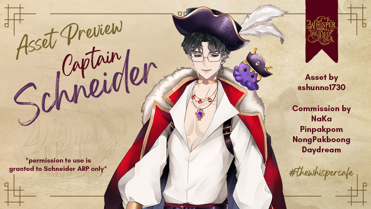 DeepSea_0802's tweet photo. 🧭Asset Captain Schneider🧭
ขอมอบของขวัญอีกชิ้นให้ท่านกัปตันค่ะ 💜

Asset By
@/shunno1730 

Commission By
Naka, Pinpakpom, NongPakboong and Daydream

#KrakenLust #KrakenClass https://t.co/V7xDOno9Il
