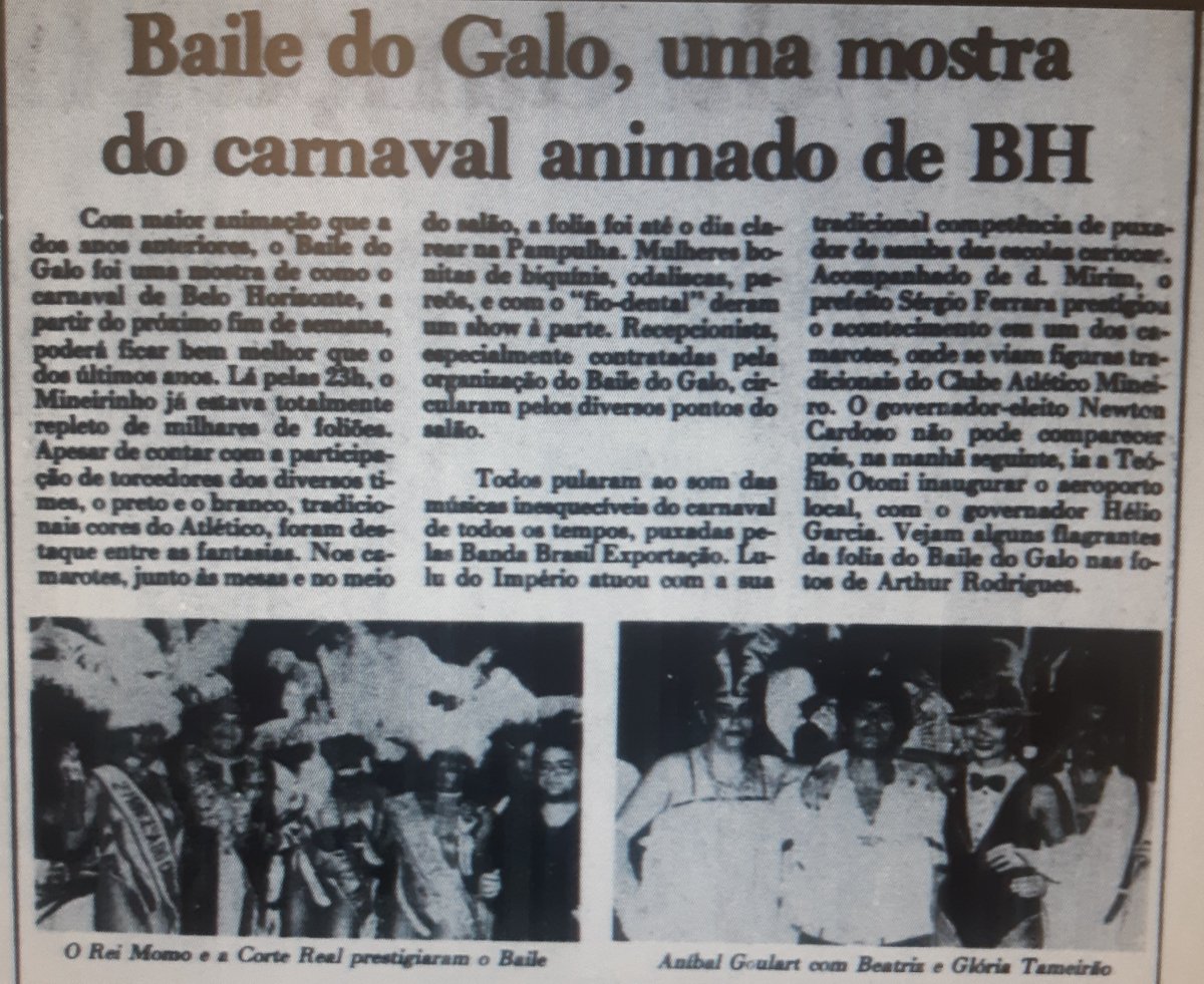 rafaelsperez's tweet photo. 7º BAILE DO GALO
21/02/87, no Mineirinho
Com Bateria da Canto da Alvorada, Banda Brasil Exportação e Lulu do Império https://t.co/fouMPZAloI