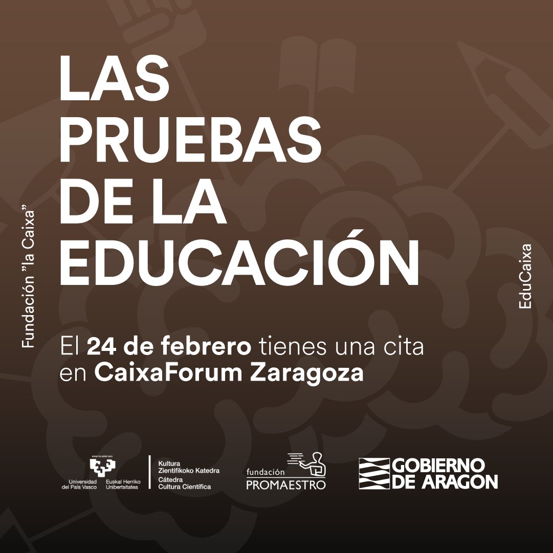 El próximo 24 de febrero tienes una cita de #PruebasEDU en <a href="/CaixaForum/">CaixaForum</a> Zaragoza, donde podrás explorar sobre temas relacionados con el apego seguro y el éxito escolar, así como la inclusión y la inequidad de nuestro sistema educativo, entre muchos otros.​

📚Esta jornada gratuita