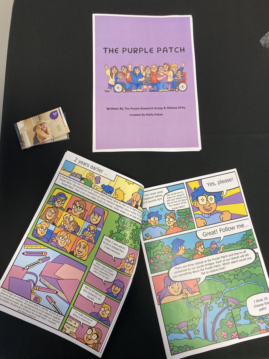 Sharing the work of the Purple Research Group today at the @LearningDisEng including a sneak peak at our research comic! @PurplePatchArts

#InclusiveResearch 
#GetSeenGetHeardGetInvolved #GoodLives24