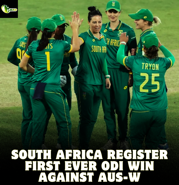 HISTORY MADE BY @ProteasWomenCSA 👏

Marizanne Kapp inspired side have beaten AUS-W For first time ever in ODI format💥💥

#AUSvSA #AUSWvSAW #AUSWvsSAW #ProteasWomenCricket #MarizanneKapp #AlyssaHealy #ICC #CricketTwitter ||ARD