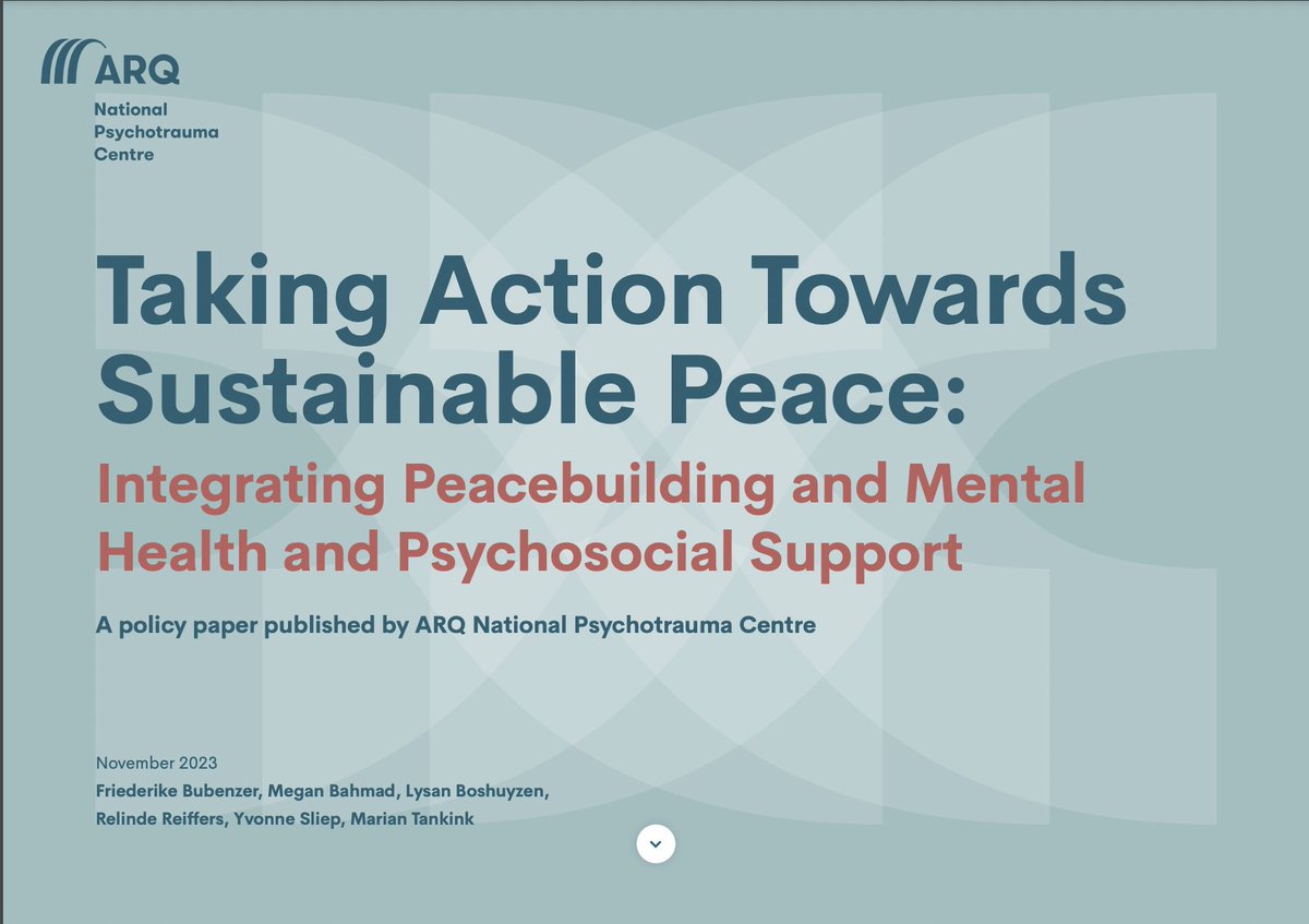 🌎📣 NEW POLICY PAPER: Integrating #MentalHealth for Sustainable #Peace by @ARQintrntnl brings together global experts in peacebuilding and #MHPSS. Download: bit.ly/48cmYtM