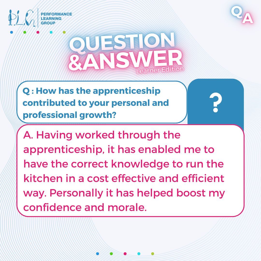 PLGrp's tweet photo. For #NAW2024 we wanted to ask our learners directly how they felt the apprenticeship have benefitted them. We sat down with Debbie who has completed her Level 2 Production Chef and moved onto the Level 3 Senior Production Chef apprenticeship.
Here is what she had to say.. https://t.co/Lfkte6rnUV