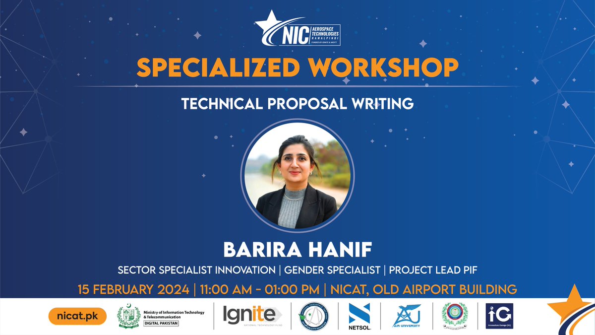 🚀📈 𝗦𝗽𝗲𝗰𝗶𝗮𝗹𝗶𝘇𝗲𝗱 𝗪𝗼𝗿𝗸𝘀𝗵𝗼𝗽 | 𝗧𝗲𝗰𝗵𝗻𝗶𝗰𝗮𝗹 𝗣𝗿𝗼𝗽𝗼𝘀𝗮𝗹 𝗪𝗿𝗶𝘁𝗶𝗻𝗴 💼🌟

Join us for an in-depth workshop on "Technical Proposal Writing" led by Barira Hanif.
Register now at bit.ly/nicatsecurityc…