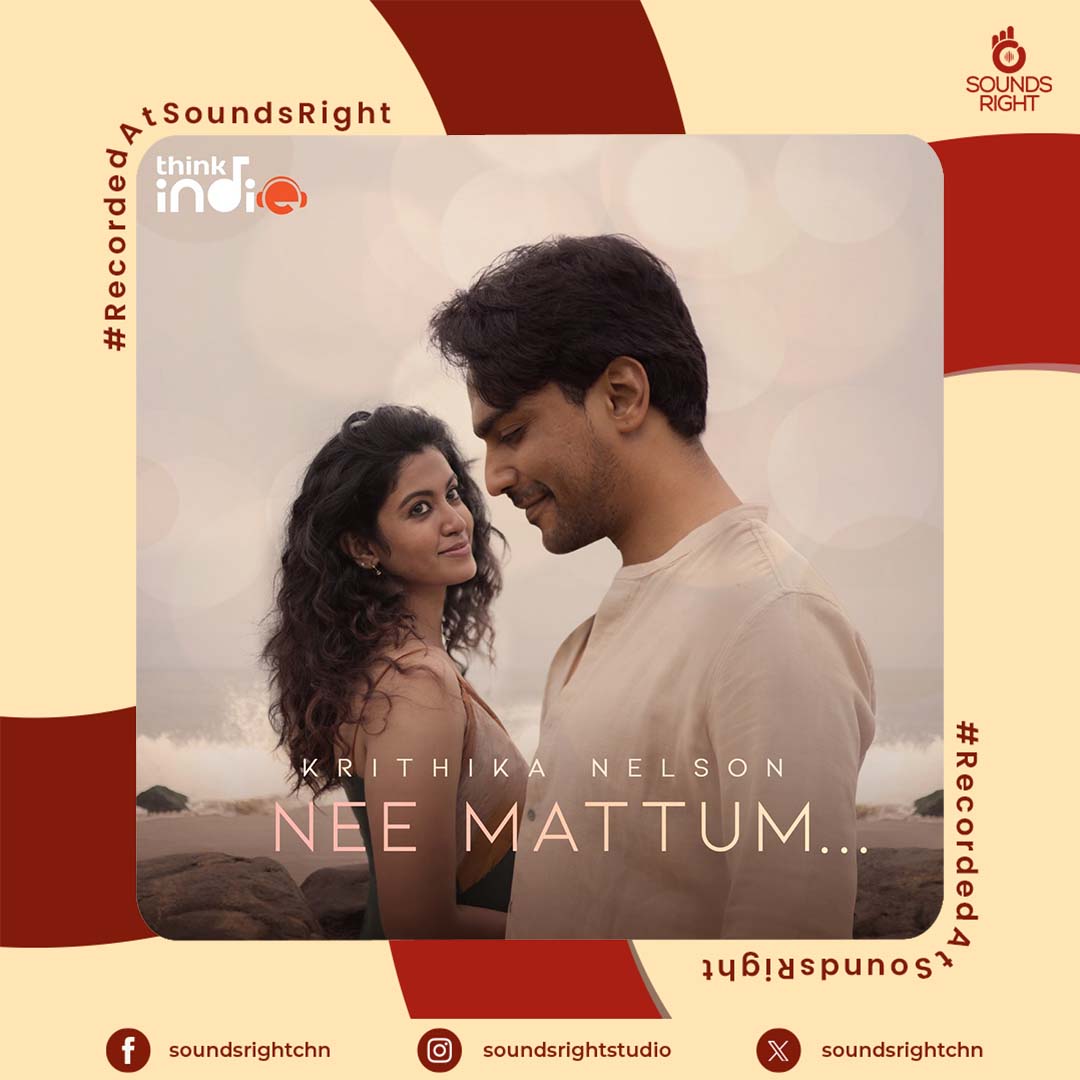 A soothing love song #NeeMattum was recorded at our studio 🎙️

#Krithikanelson #roshiniharipriyan #waybackwednesday #thinkindie #Recordedatsoundsright