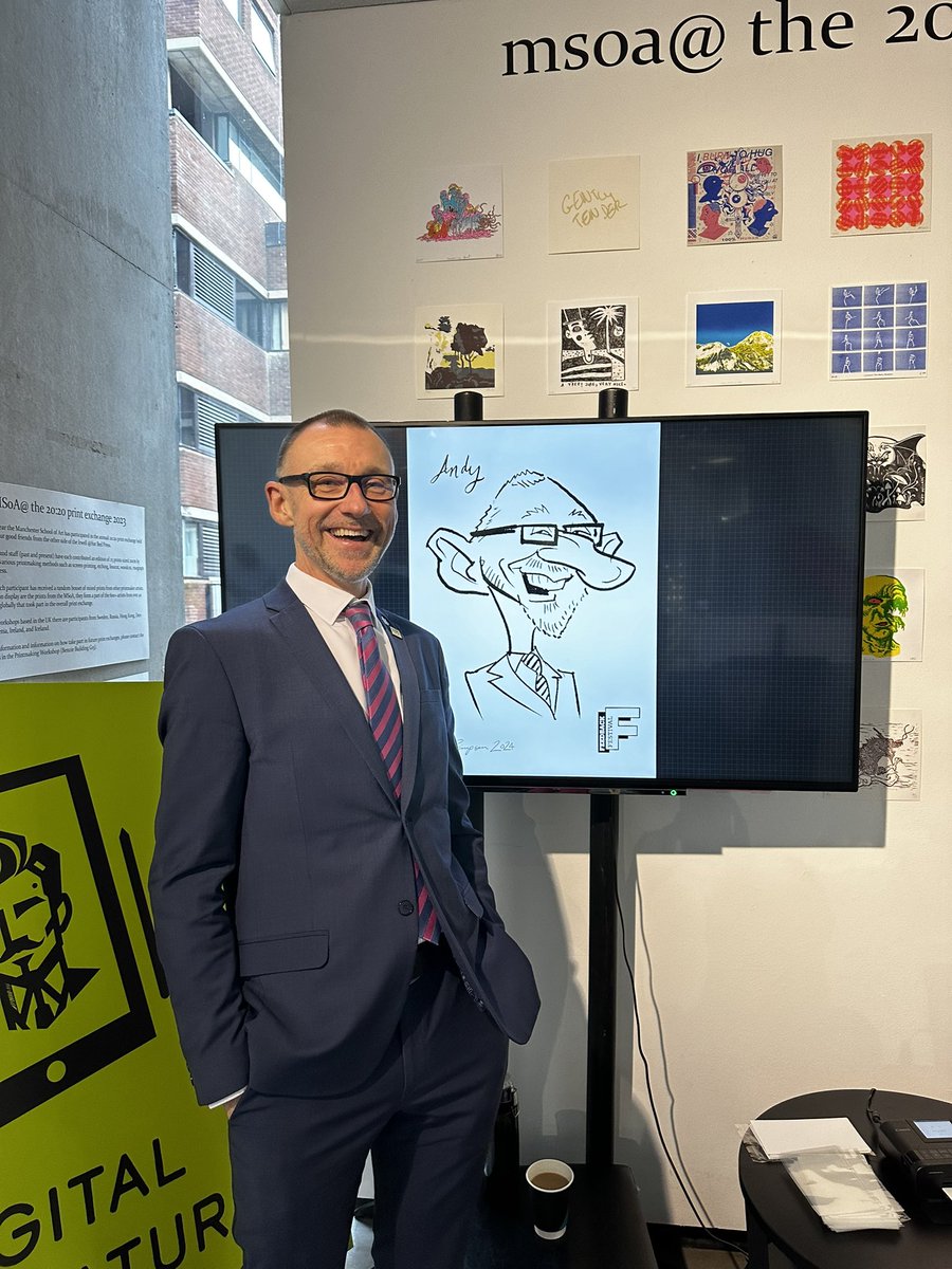 Well I don’t think it looks anything like me! Free caricatures at the @ManMetUni #FeedbackFestival in the Benzie Building today! Make your voice count!