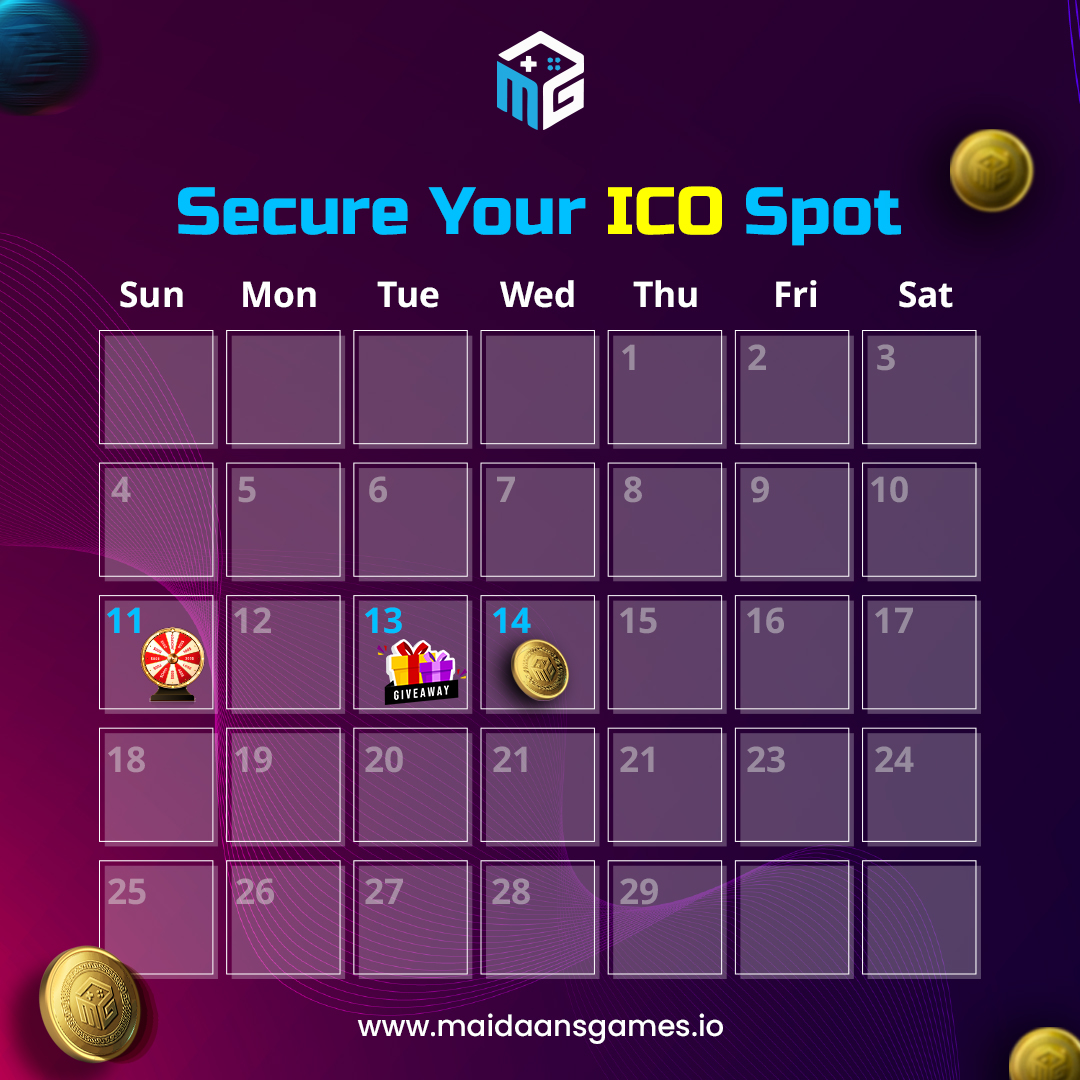 maidaangame's tweet image. Lock in your opportunity for growth. Secure your ICO spot on February 14th and embark on a journey towards financial freedom.
#ico #post #calander #giveaways #bitcoin #ico #crypto #trading #Maidaan #maidaangames #rewards #oppertunity #player #Airdrop #launching #comingsoon