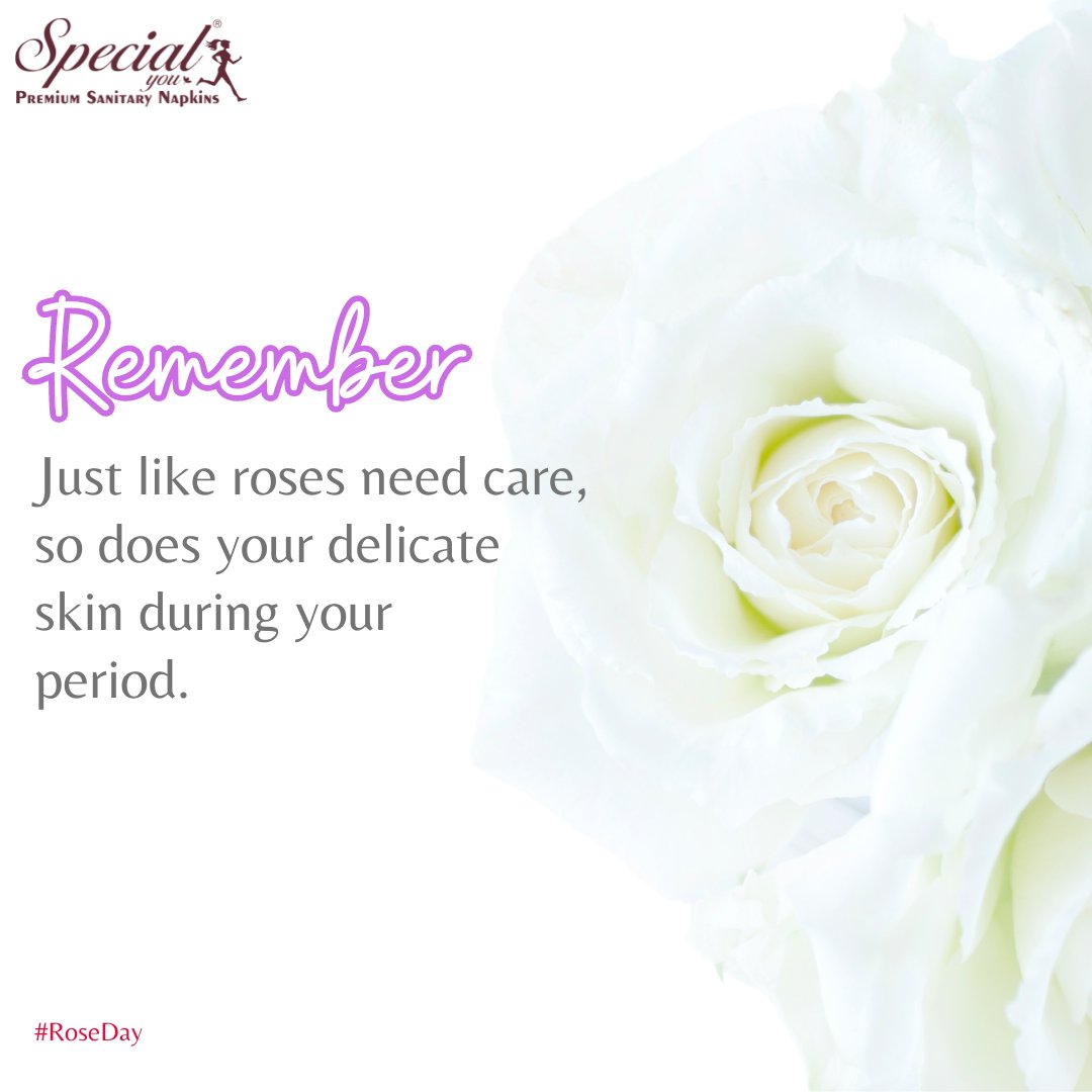 Specialyoupads's tweet photo. Here's a gentle reminder to all the Special Ladies... 

 #roseday #valentines #valentinesweek #valentinespecial #periodcare #selfcare #periods #menstruation #sanitarypads #sanitarynapkins #specialyoupads https://t.co/c2541igaja