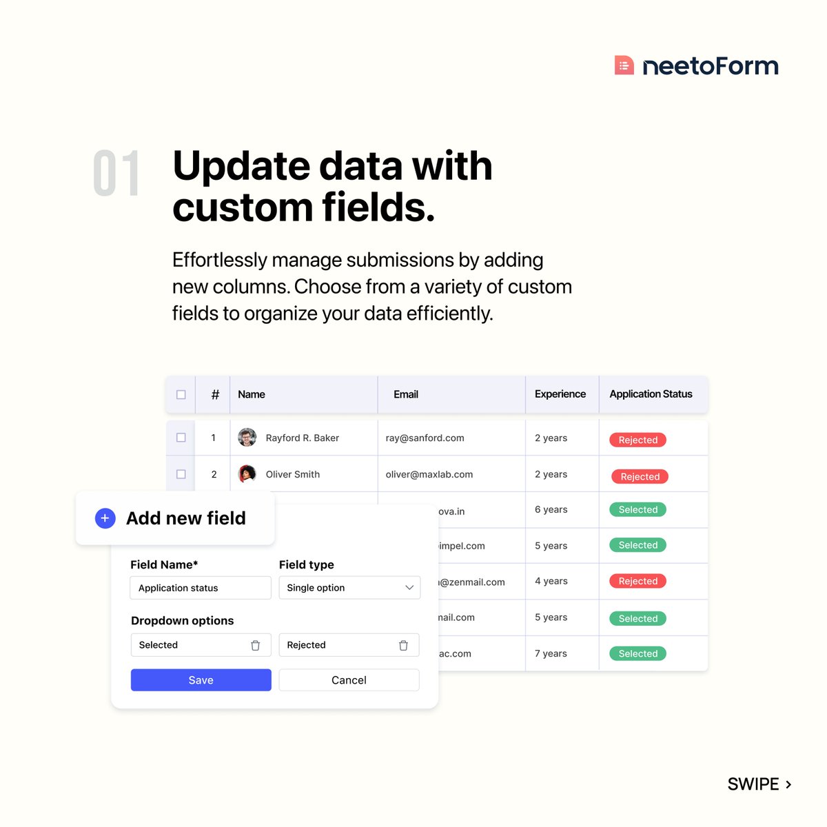NeetoForm's tweet photo. neetoForm - Form Building Made Easy
Go beyond creation, customization, and collection with #neetoForm.
Checkout neetoForm and its feature: https://t.co/ZrSkZ8Eusu
Stay tuned for neetoForm's launch on #ProductHunt: https://t.co/6rtkMy1vsl
#FormBuilder #Form #Software #SaaS https://t.co/MCwX106qk8