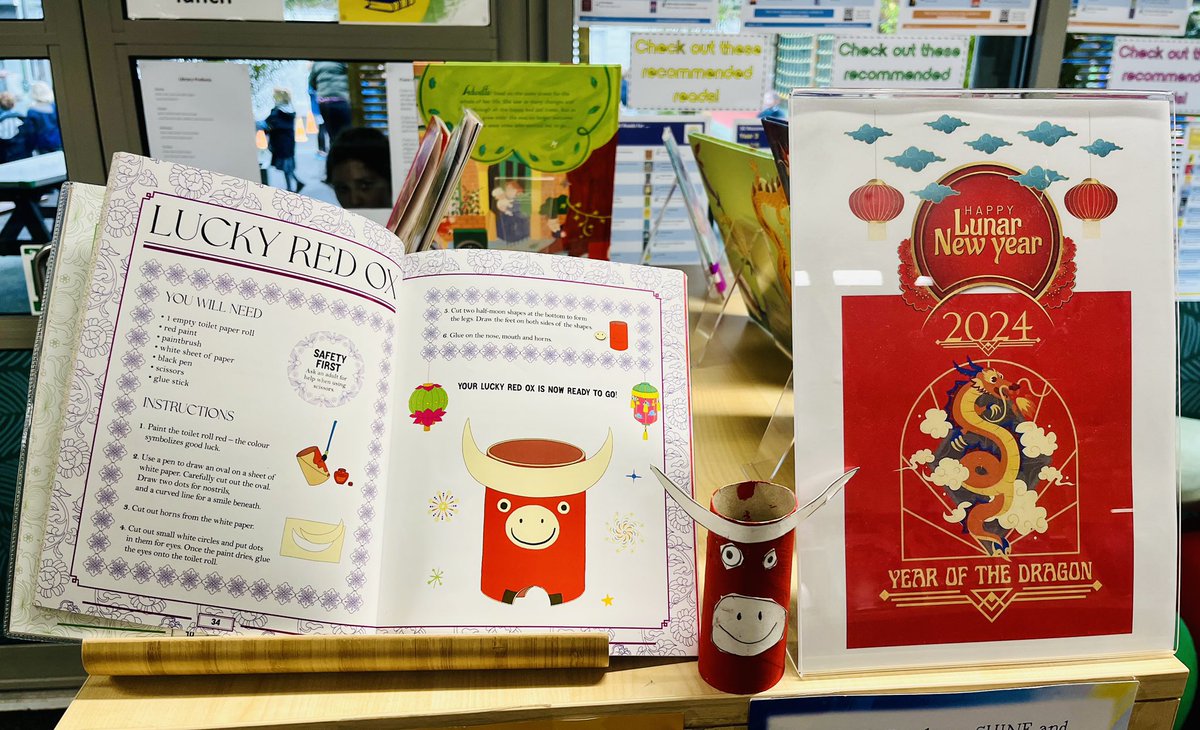 RPPS_Library's tweet photo. Yesterday a @RPPS_UpperS #Year5 pupil borrowed @kevtsang โs #AllAboutLunarNewYear @scholasticuk activity book in his #librarylesson.
I asked him to bring in anything he made and heโs just come in with this beautiful lucky red ox!! ๐ฎ๐
#LunarNewYear2024 #readingforpleasure https://t.co/m8WGBEdXYr