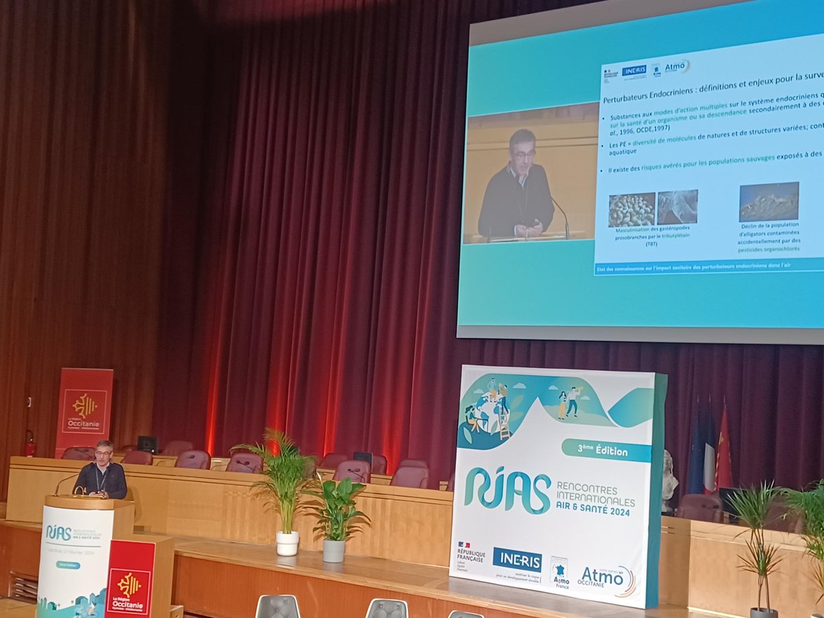 INERIS_fr's tweet photo. [#RIAS2024] Rencontres Internationales Air et Santé 2024 :
Notre expert François Brion intervient sur la caractérisation des dangers des polluants atmosphériques : de nouvelles opportunités issues de la bio-analyse des perturbateurs endocriniens dans les milieux aquatiques. https://t.co/qn2lTI7tRo