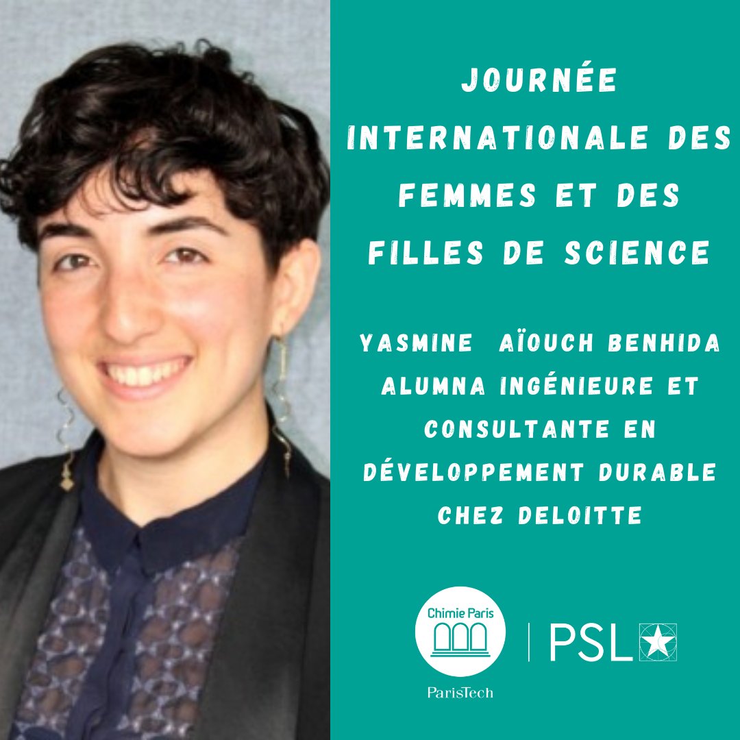 Yasmine Aïouch Benhida, Ingénieure engagée pour la place des femmes dans les sciences, la diversité et dans son métier ! @psl_univ #EllesFontPSL #WomeninScienceDay #FemmesEnSciences chimieparistech.psl.eu/ecole/actualit…