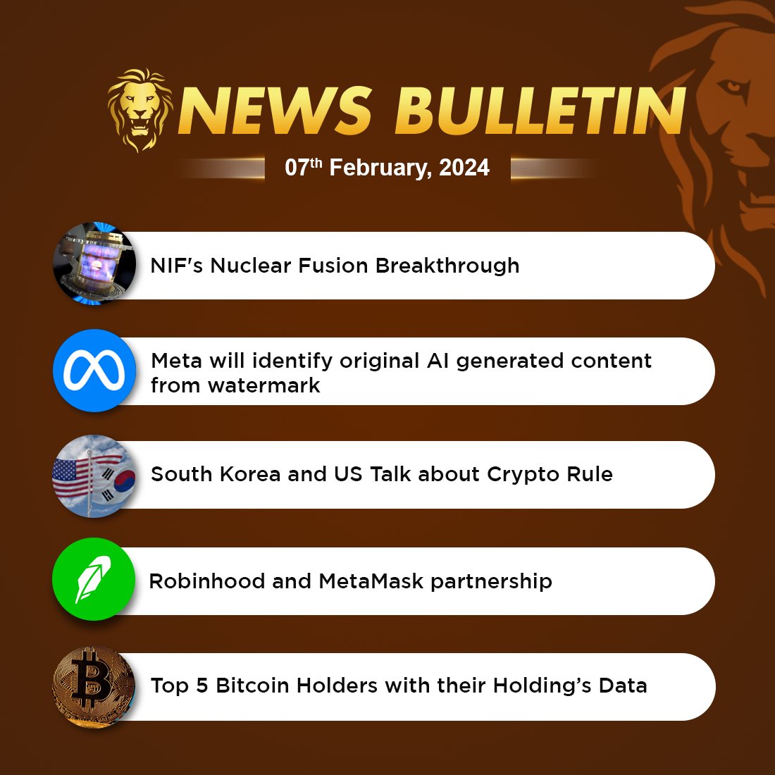 #CoinGabbar Latest News Bulletin: February 7th, 2024

Read More News: coingabbar.com/en/crypto-news…

#CryptoNews #NuclearFusion #AIgenerated #SouthKorea #MetaMask #Robinhood #BitcoinHolders #cryptocurrency