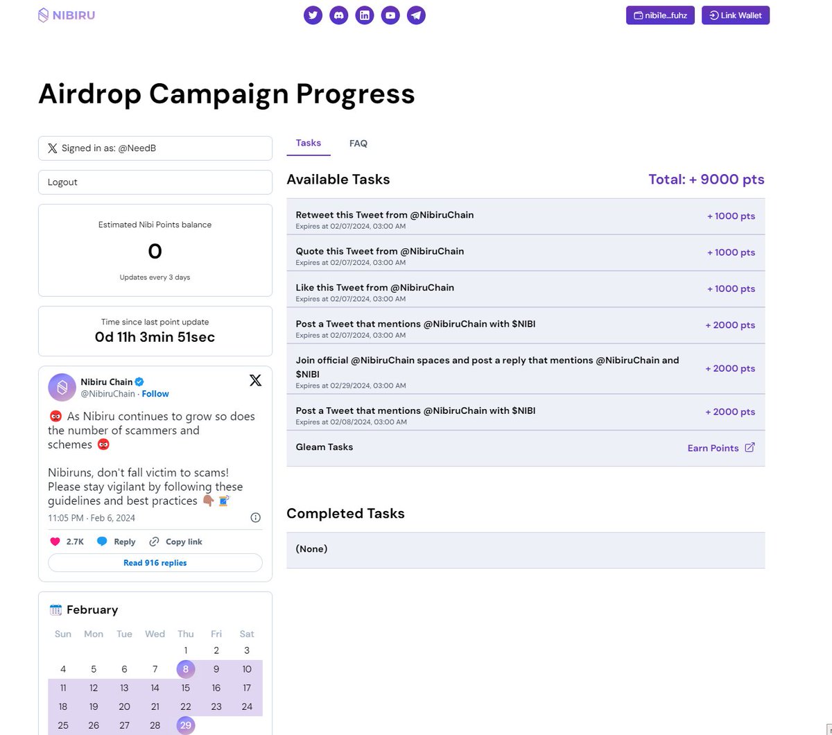 Deniz (@dnzz0124) on Twitter photo Nibiru 3. ve son tur Airdrop görevleri başladı. Bu sefer daha fazla pay ayırmışlar. Ay sonu listeleme var. Geneli twitter görevleri olacak ve 100+ takipçi şartı var. nibiru.fi/airdrops
<a href="/NibiruChain/">Nibiru Chain 🩵🌸</a> Nibiru 3. ve son tur Airdrop görevleri başladı. Bu sefer daha fazla pay ayırmışlar. Ay sonu listeleme var. Geneli twitter görevleri olacak ve 100+ takipçi şartı var. nibiru.fi/airdrops
<a href="/NibiruChain/">Nibiru Chain 🩵🌸</a>