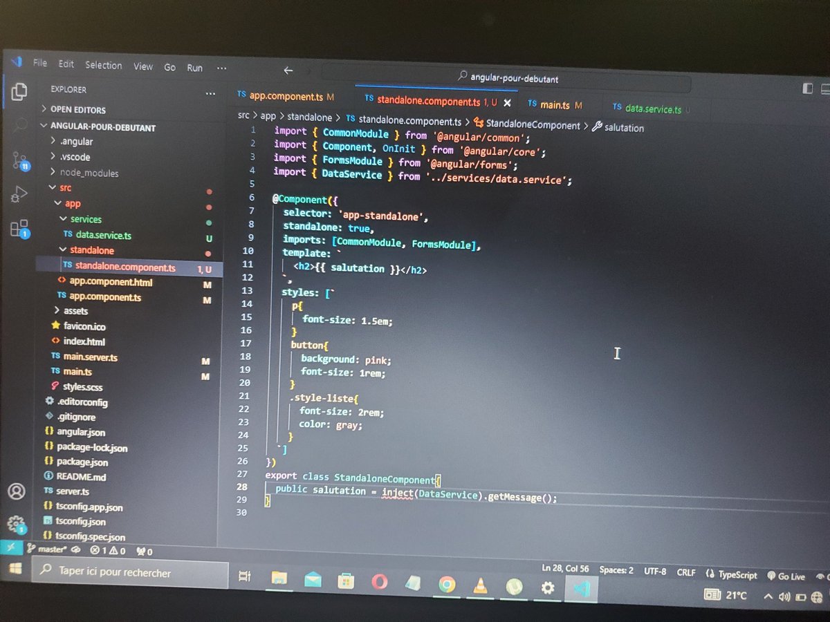 MikerMag's tweet image. Week 6 of #90DaysOfLearningChallenge #GDSC #Web #Angular
Nous avons appris les notions de base d&apos;Angular telles que les composants, les templates, les directives et les injections de dépendances. Un programme de 90 jours organisé par @gdscucbukavu et @gdscIspBkv.
