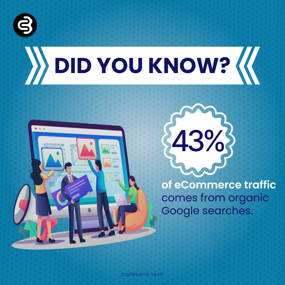 codebandtech's tweet image. Fun Fact: Nearly half of all eCommerce traffic is driven by organic Google searches! 🛍️🔍

Connect with us:

Email: info@codeband.tech
Community: lnkd.in/grGk966w
Instagram: lnkd.in/gvQaYkpK
Twitter: lnkd.in/gYFQSZDk

#codeband #softwaredevelopment