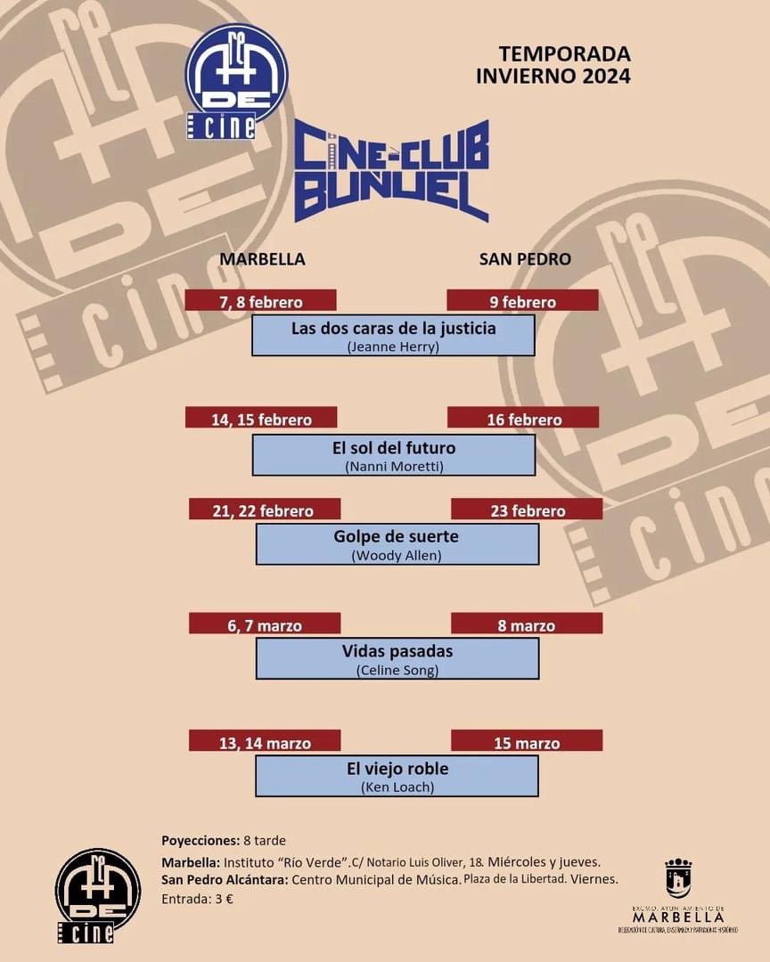 raulsmancilla's tweet photo. 📽️Hoy arrancamos la Temporada de Invierno del Área de Cine de @marbellacultura y @cultura_s_pedro con esta espectacular programación! Nos vemos en el cine! https://t.co/Hacx0Gof7J