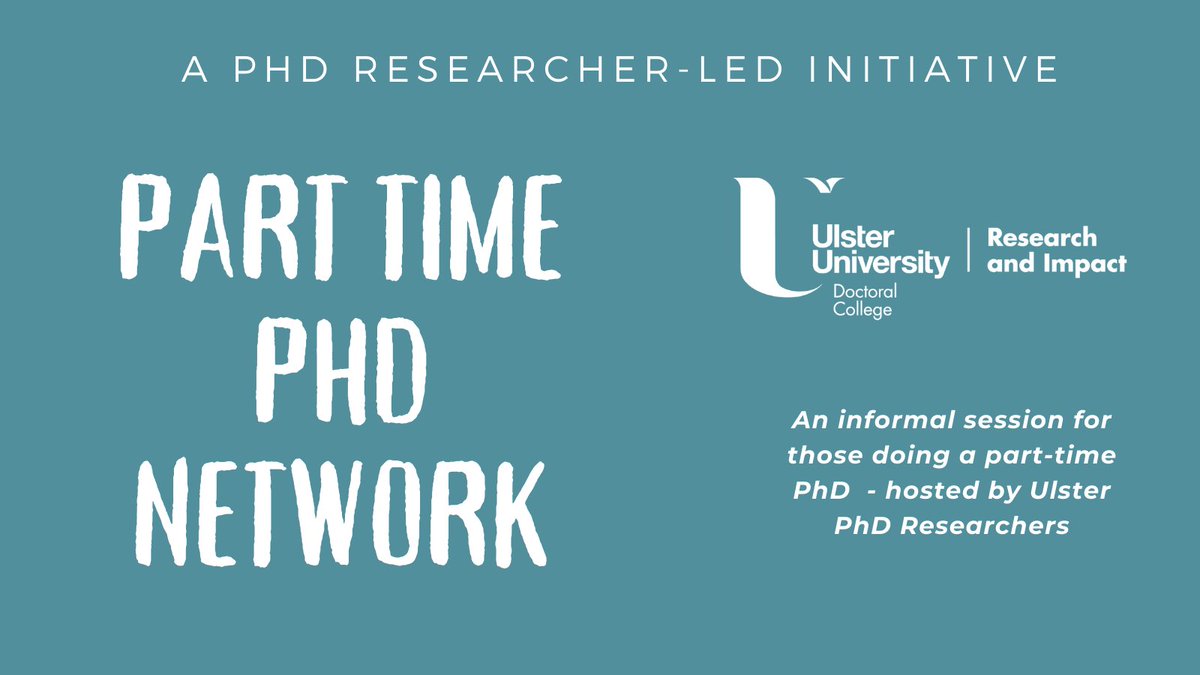 Tonight!

Part-time PhD Network: Questions &amp; Answers
8 February 7.30pm-8.30pm

Register:
phdmanager.ulster.ac.uk/8y17w/part-tim…