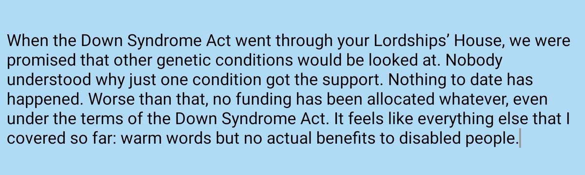 Baroness Brinton speaking in the Lords debating the Disability Action Plan.  Spot on!! 
#downsyndromeact #dontholdyourbreath    👇👇👇